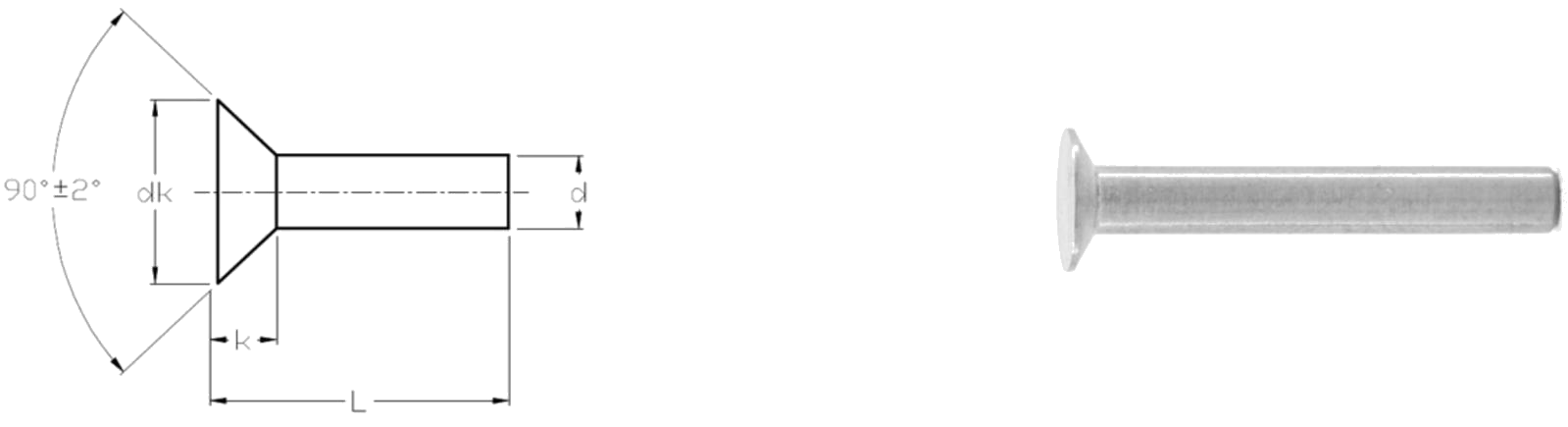 Paku Keling Kepala Titanium Countersunk