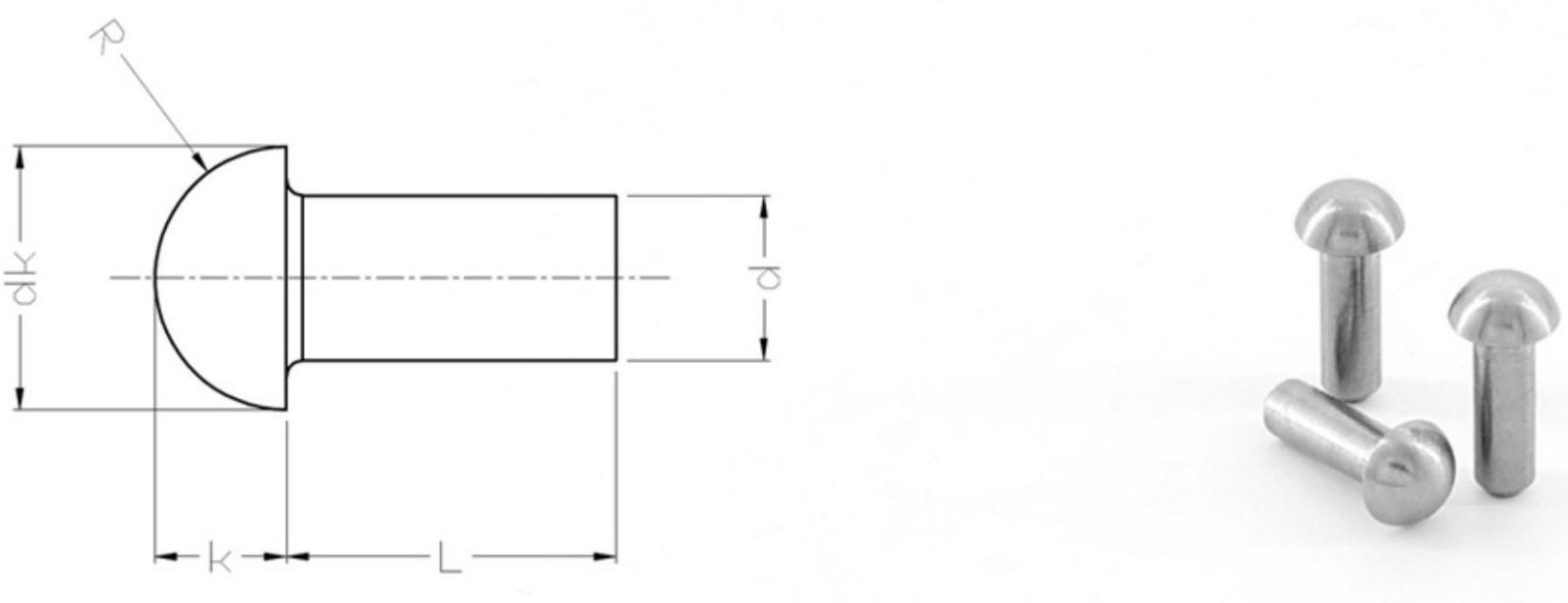 Paku Keling Kepala Bulat Titanium