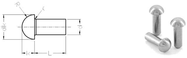 Paku Keling Kepala Bulat Titanium