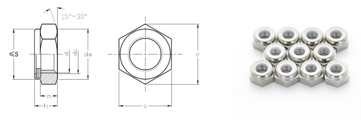Sisipan Mur Tipis-non-logam Jenis Torsi Yang Berlaku Hexagon